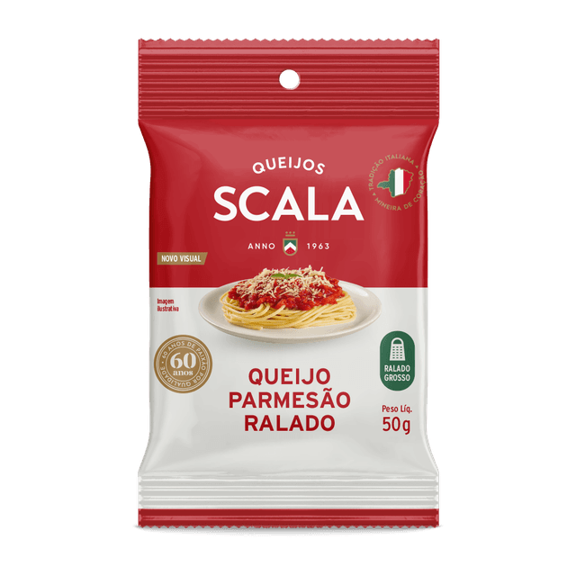 PARMESAO RALADO DESIDRATADO PACOTE 50 G SCALA